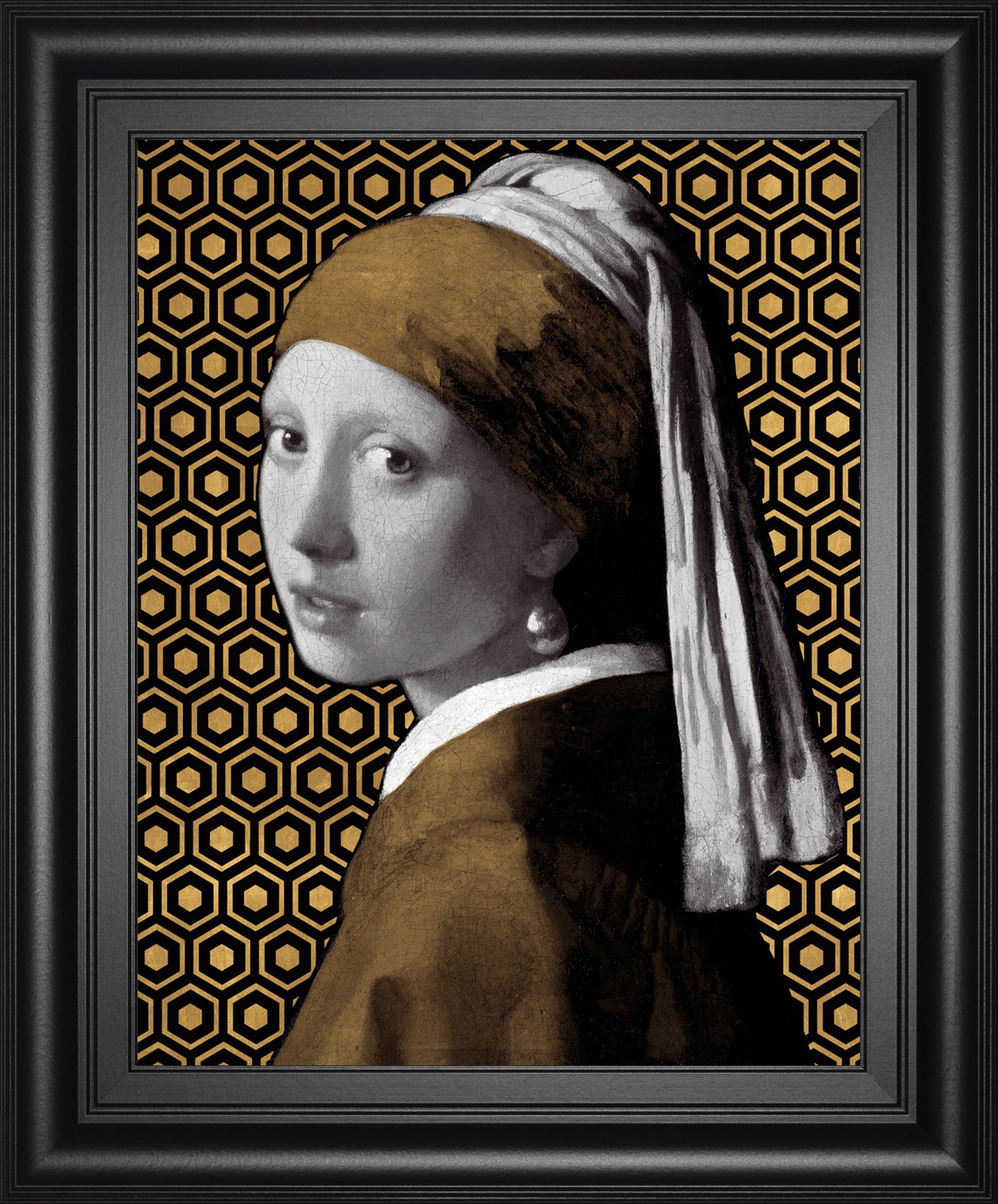 Gilded Earring (After Jan Vermeer) By Eccentric Accents - Framed Print Wall Art