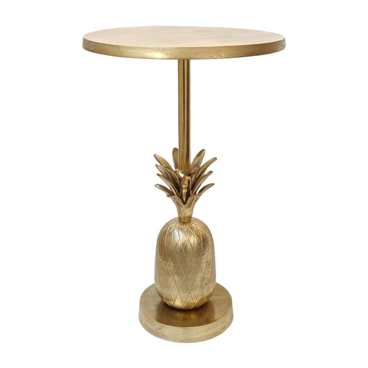 Metal 15"/24" Gold Pineapple Side Table