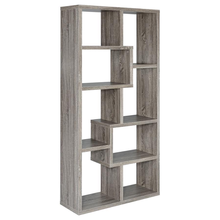 Coaster - 10-shelf Geometric Bookcase