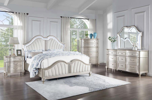 Evangeline - Eastern King Bed 5 Piece Set - White