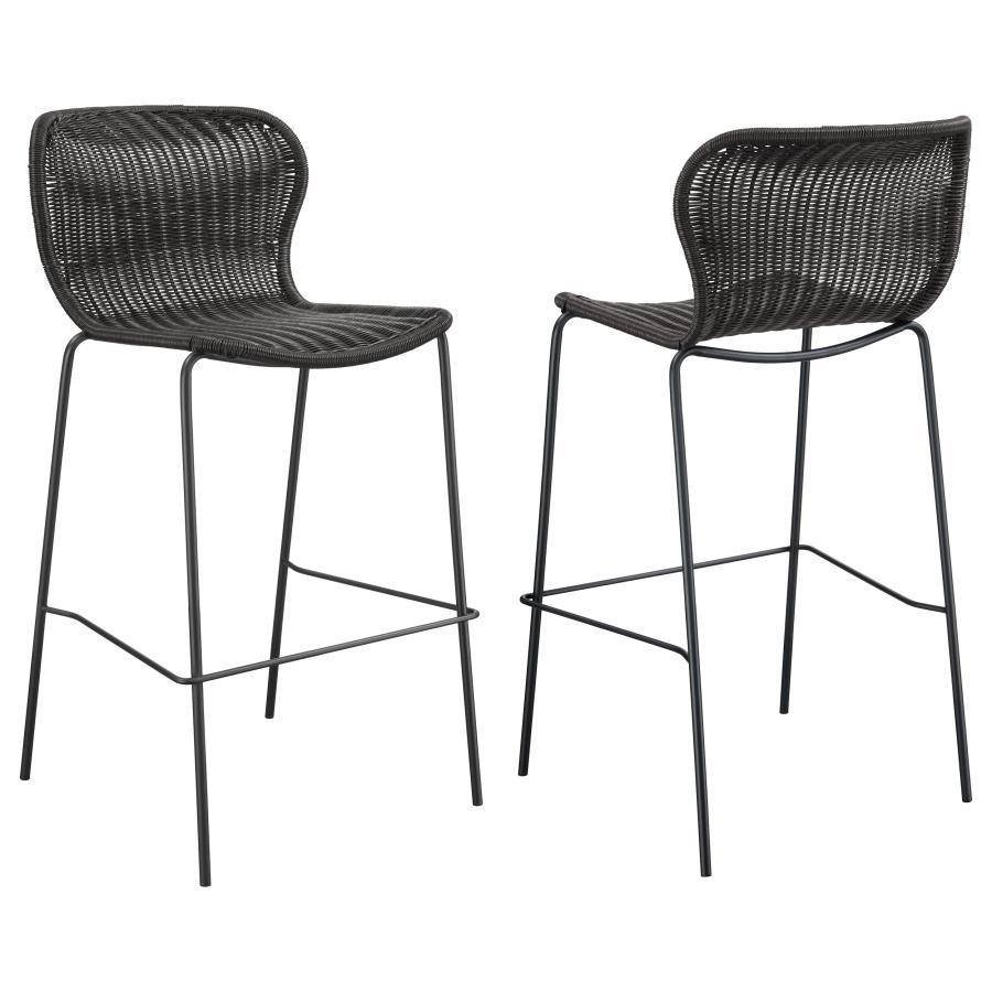 McKinley - Faux Rattan Bar Stool (Set of 2) - Brown