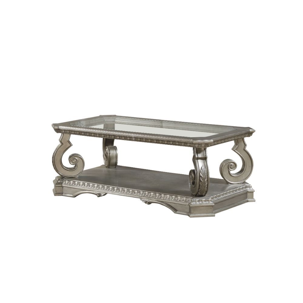 Northville - Coffee Table - Antique Silver & Clear Glass