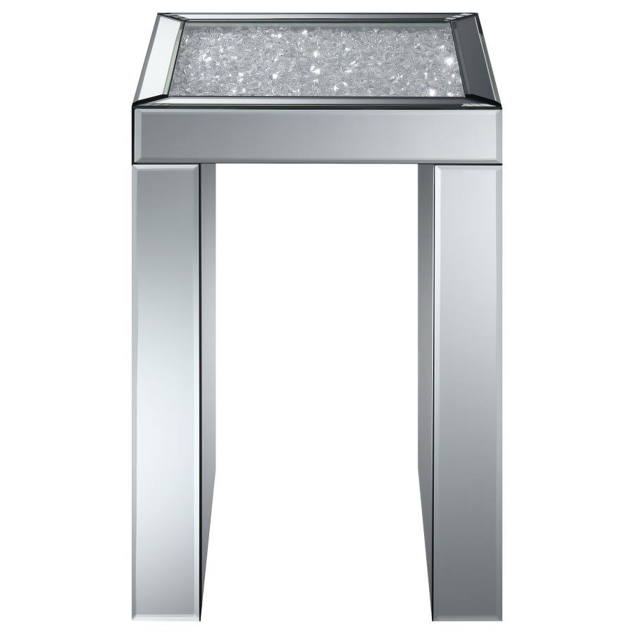 Audrey - Square Chair Side Table - Pearl Silver