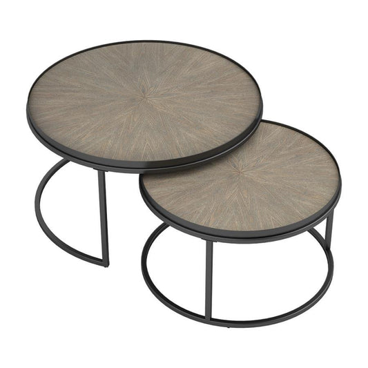 Rodrigo - 2-piece Round Nesting Tables - Brown