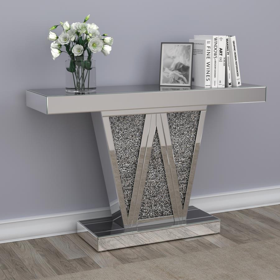 Crocus - Rectangular Console Table - Pearl Silver