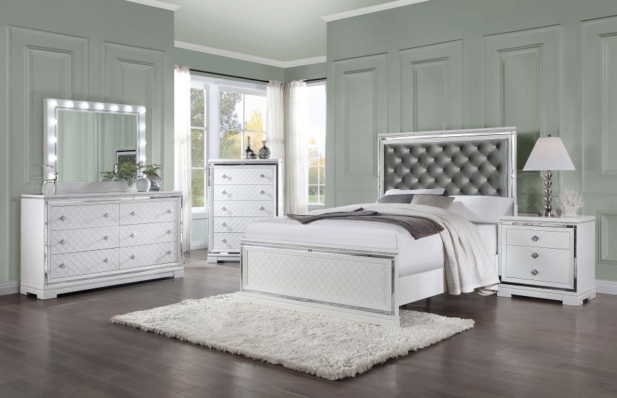 Eleanor - California King Bed 5 Piece Set - White