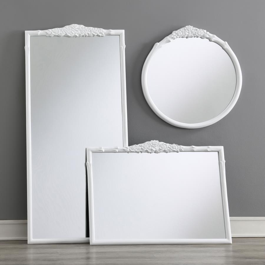 Sylvie - Round Accent Mirror - White