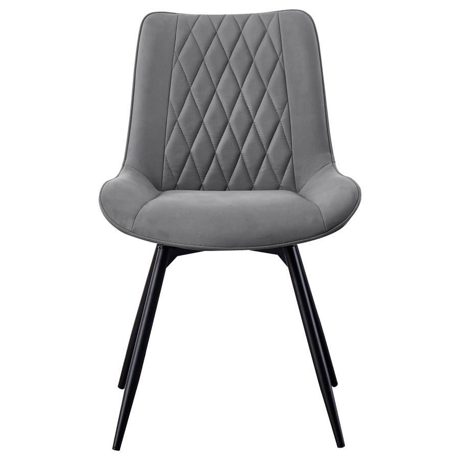 Diggs - Upholstered Tufted Swivel Dining Chair (Set of 2) - Gray