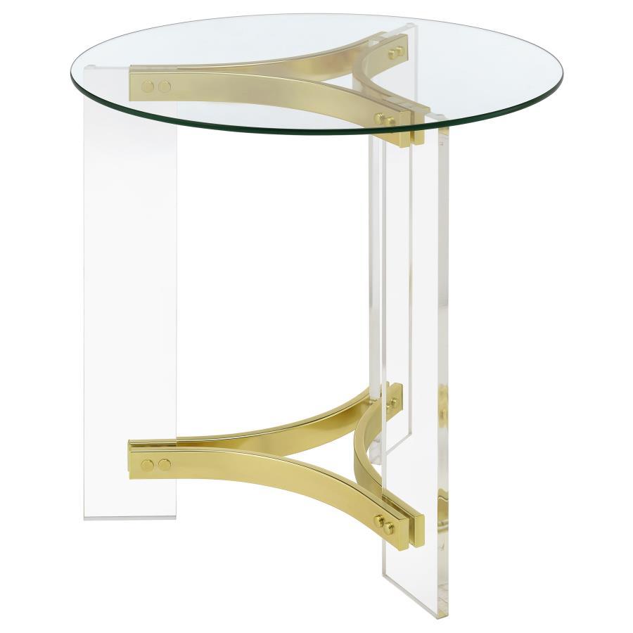 End Table Glass - Yellow