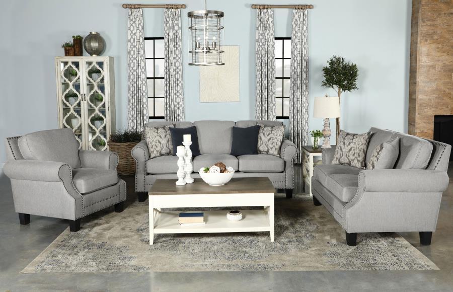 Sheldon - 3 Piece Set (Sofa, Loveseat, Chair) - Light Gray