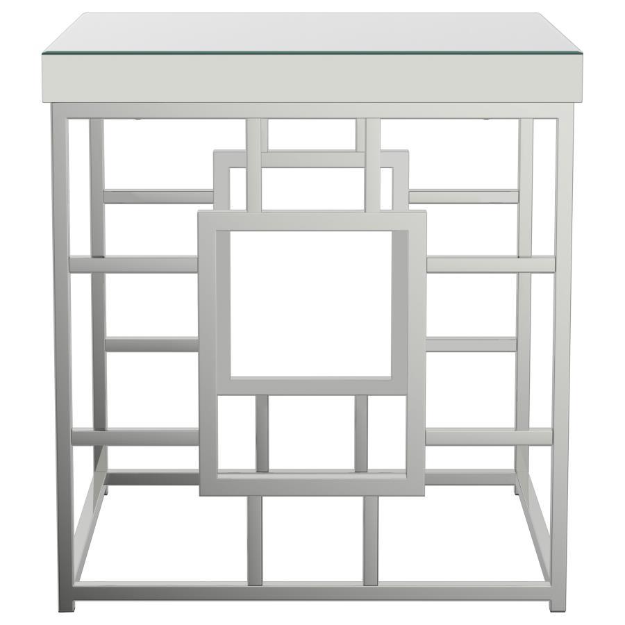 Dafina - Frame End Table - Pearl Silver