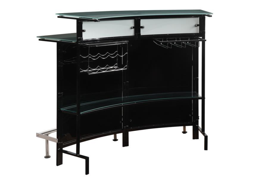 Keystone - Glass Top Bar Unit - Black