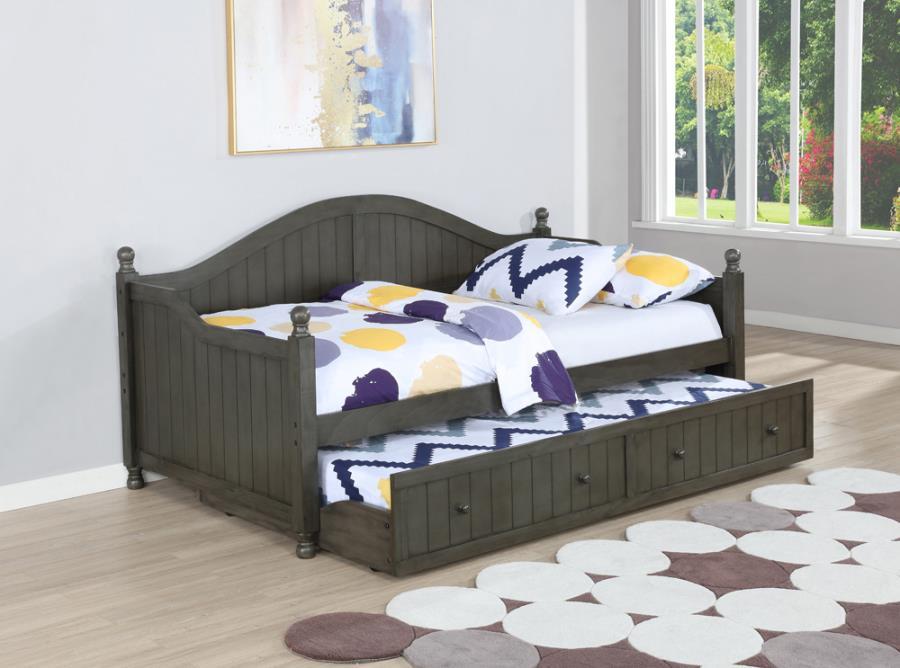 Julie Ann - Twin Day Bed With Trundle - Gray