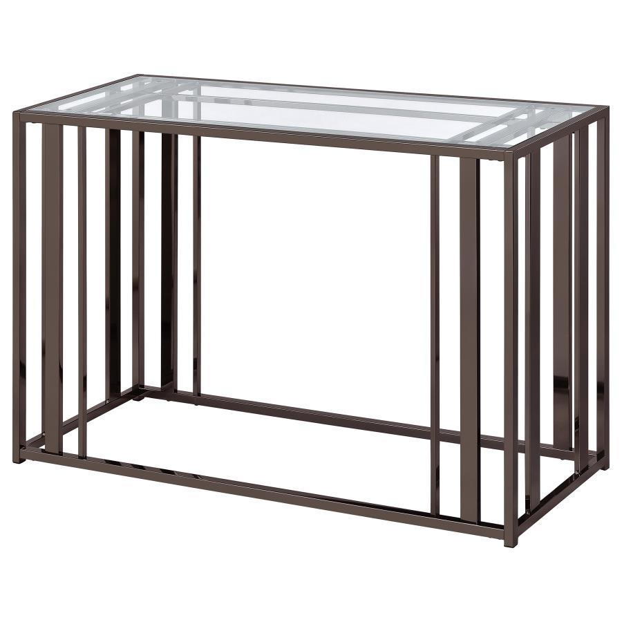 Sofa Table - Clear / Black Nickel