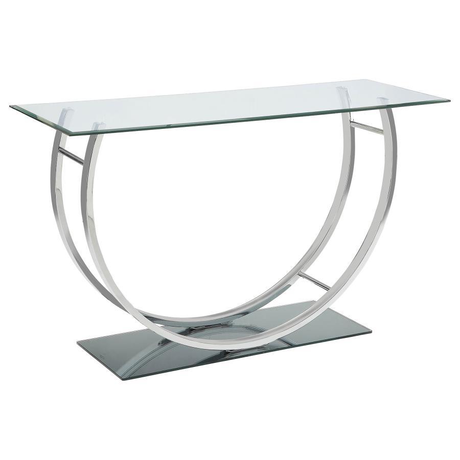 Danville - U-shaped Sofa Table - Pearl Silver