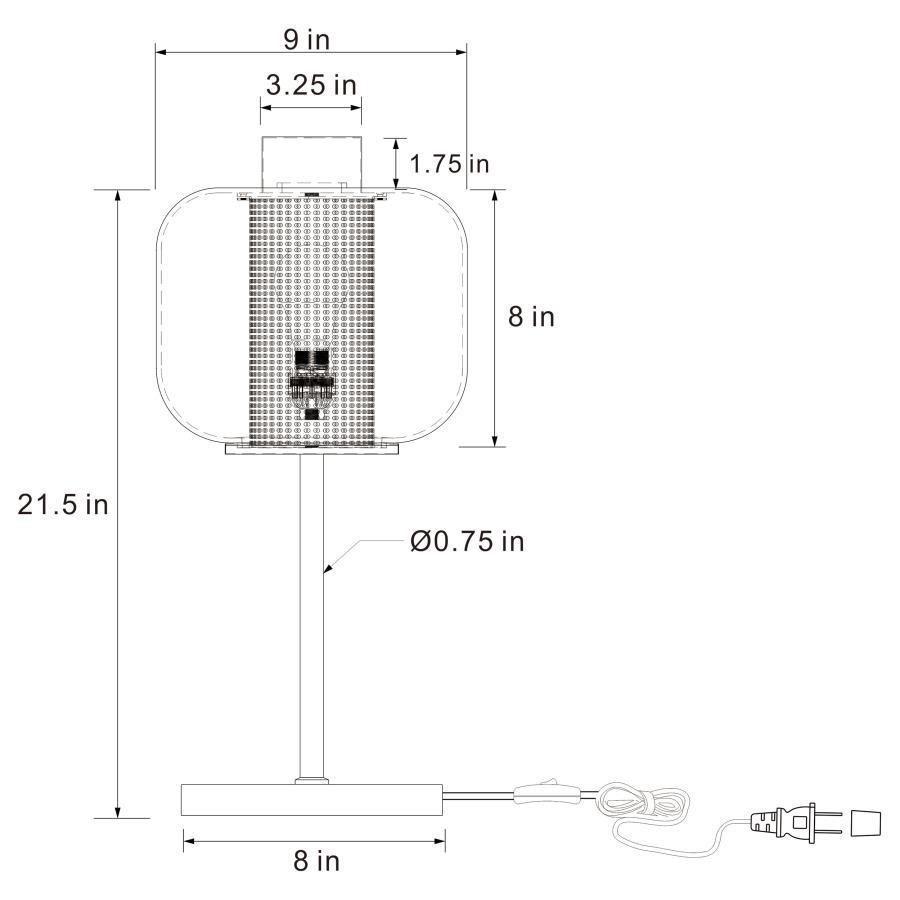 Table Lamp Metal With Glass - Black