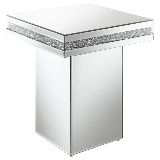 Elora - Pedestal Square Top Accent Table Mirror