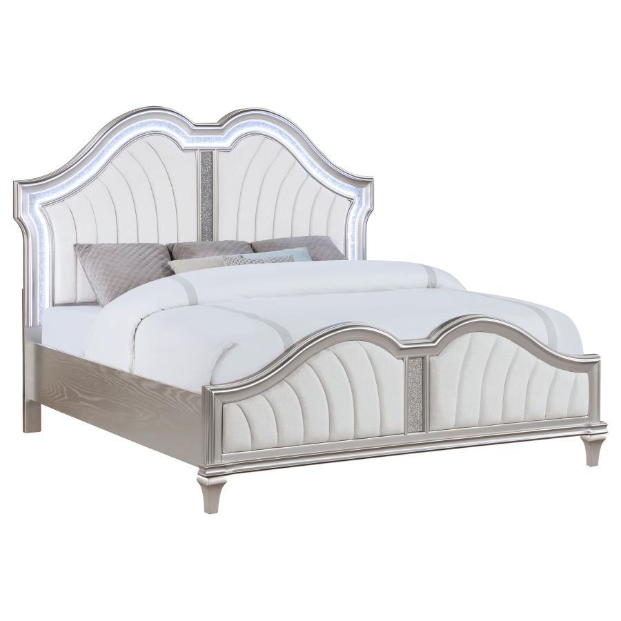 Evangeline - Queen Bed - Pearl Silver