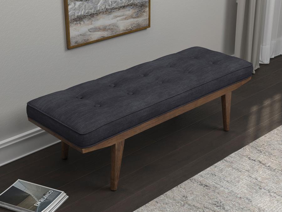 Wilson - Upholstered Tufted Bench - Gray