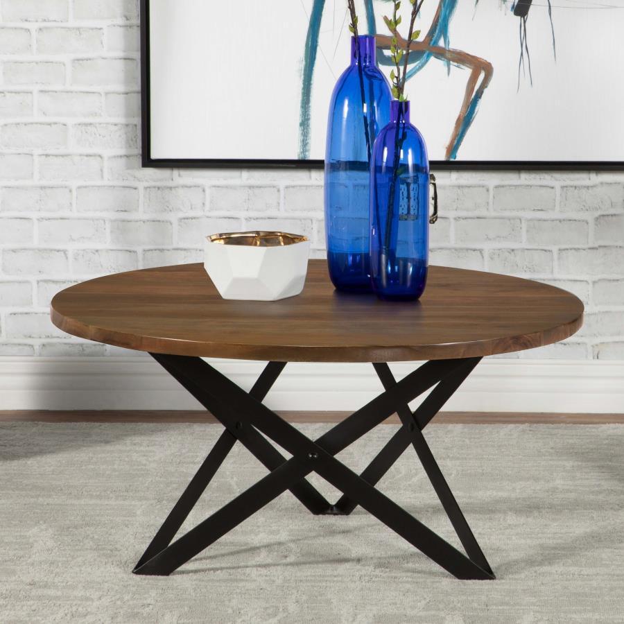 Zack - Coffee Table With Open Base - Brown