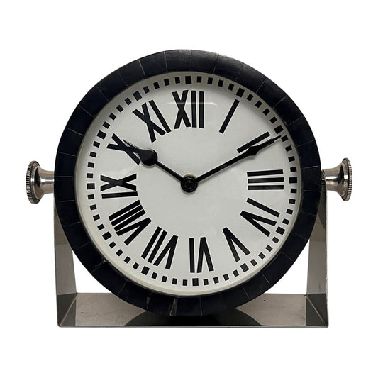 Metal Table Clock - Nickel Black