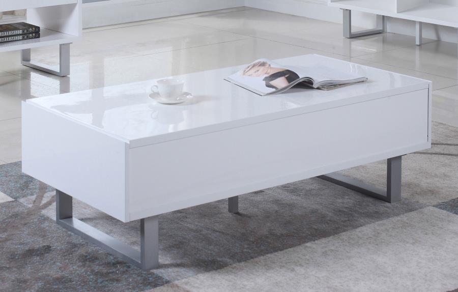 Atchsion - 2-Drawer Coffee Table - White