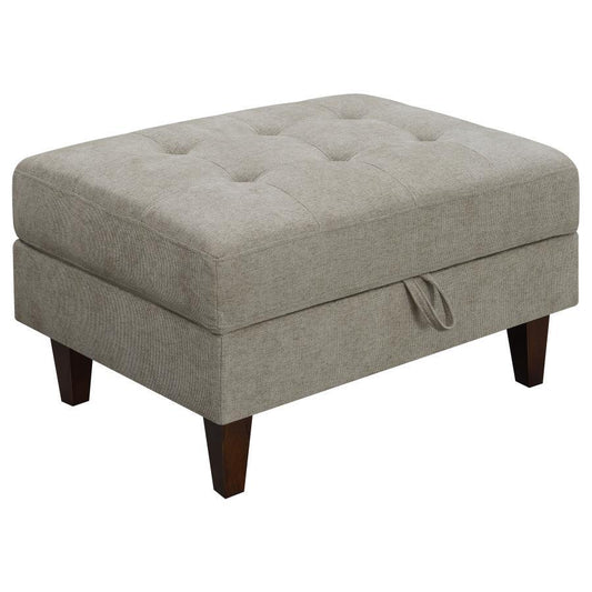 Barton - Storage Ottoman - Pearl Silver