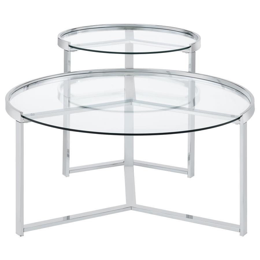 2 Piece Nesting Coffee Table - Glass