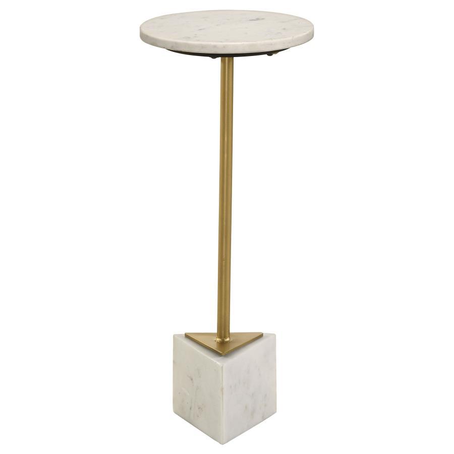 Accent Table - White / Gold