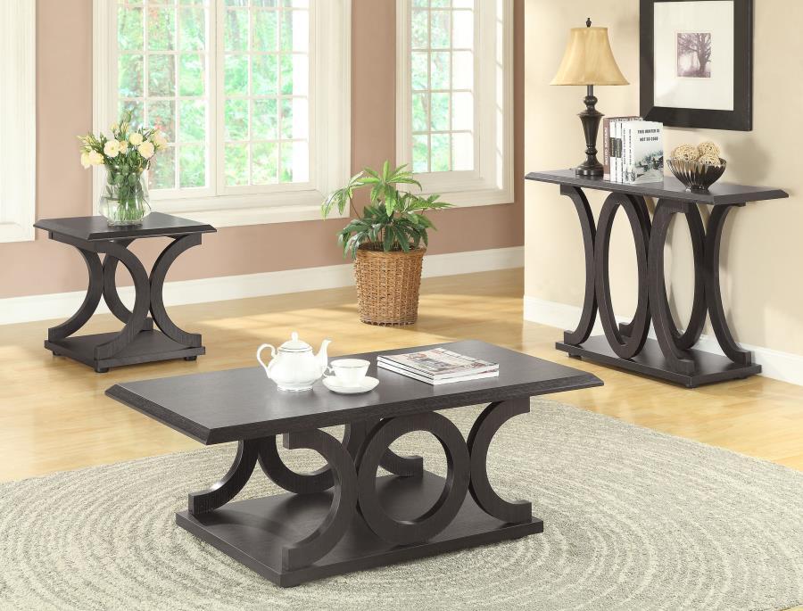 Shelly - C-shaped Base Coffee Table - Brown