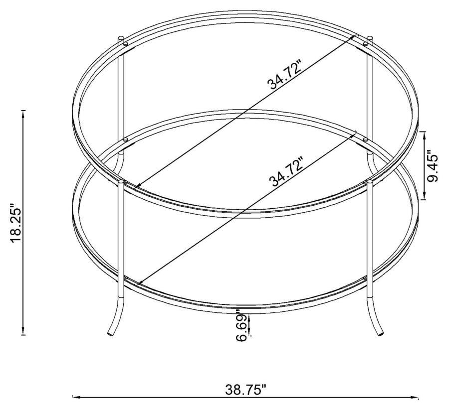 Laurie - Glass Top Round Coffee Table - Gray