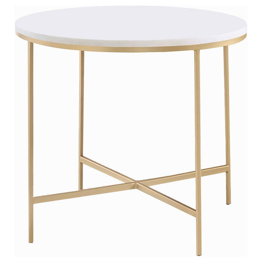 Ellison - Round X-cross End Table - White