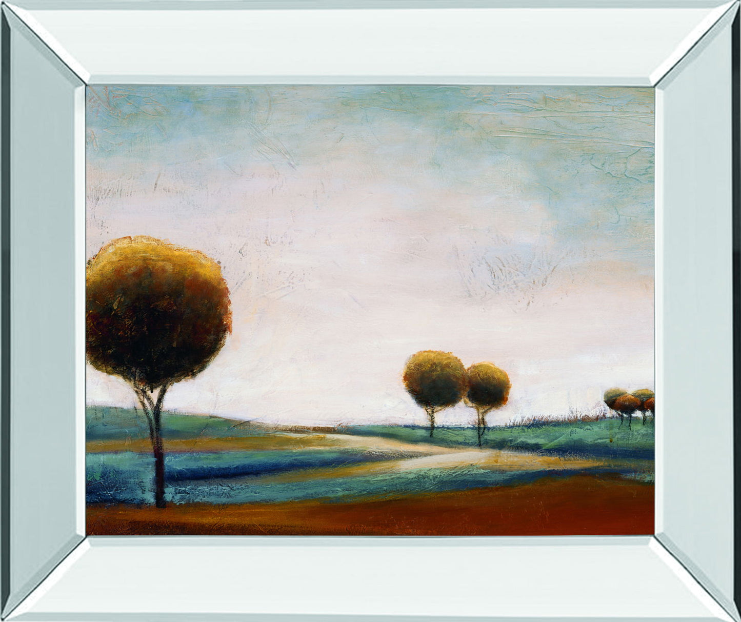 Tranquil Plains I By Ursula Salemink-Roos - Mirror Framed Print Wall Art - Dark Brown