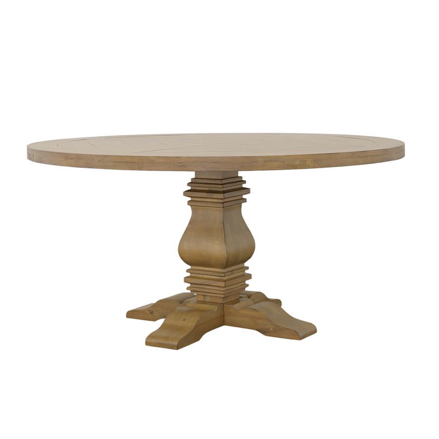 Florence - Round Pedestal Dining Table - Brown