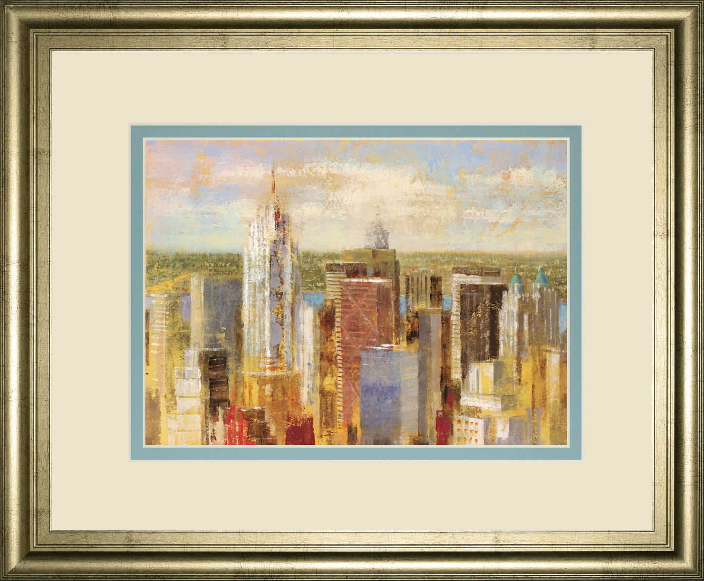 Cityscape Il By Longo - Framed Print Wall Art - Blue