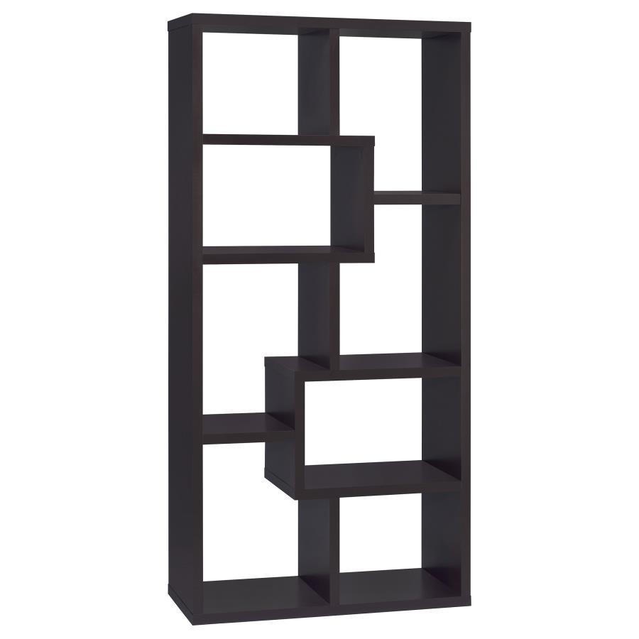 Coaster - 10-shelf Geometric Bookcase