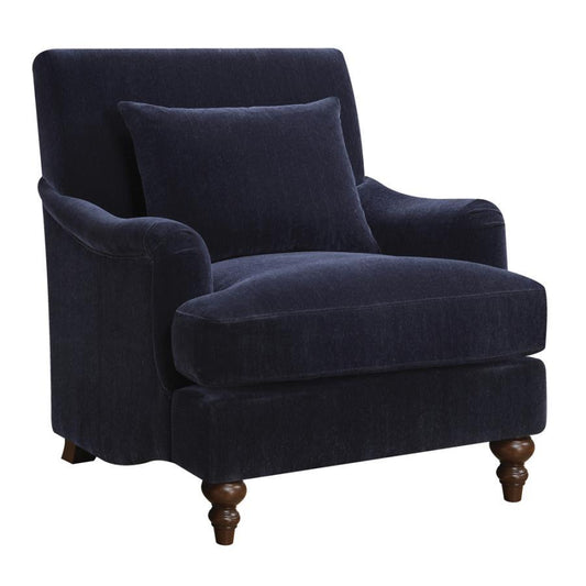 Frodo - Upholstered Accent Chair With Turned Legs - Blue