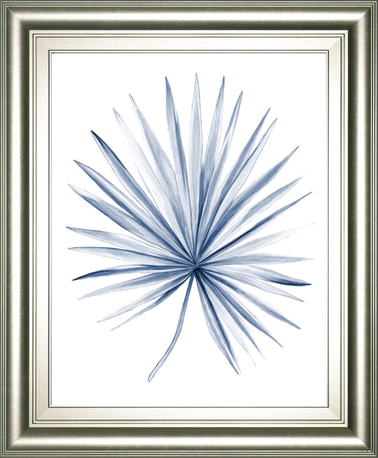 Indigo Tropical Leaves II By Megan Meagher 22x26 - Blue