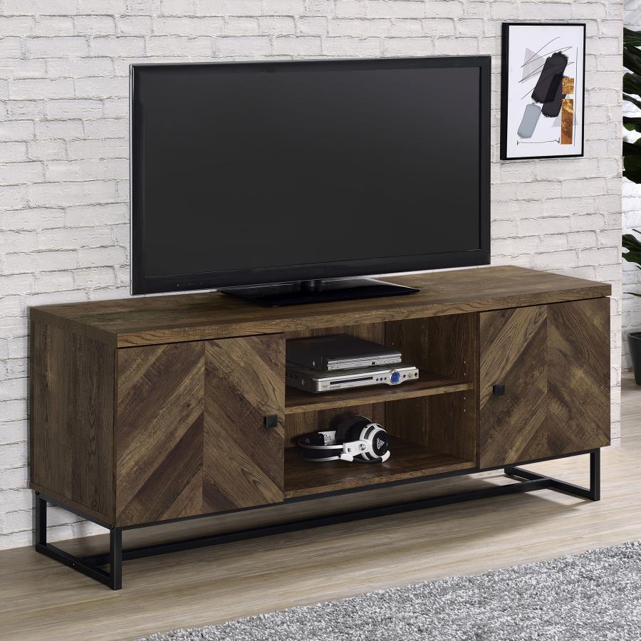 Myles - Pattern TV Console - Brown