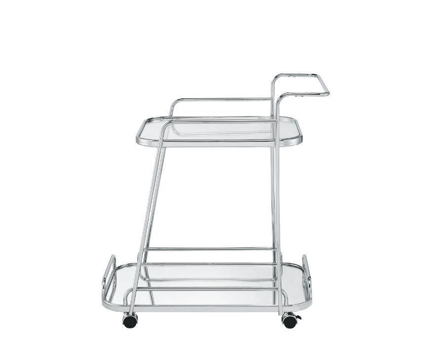 Aegis - Serving Cart - Clear Glass & Chrome Finish