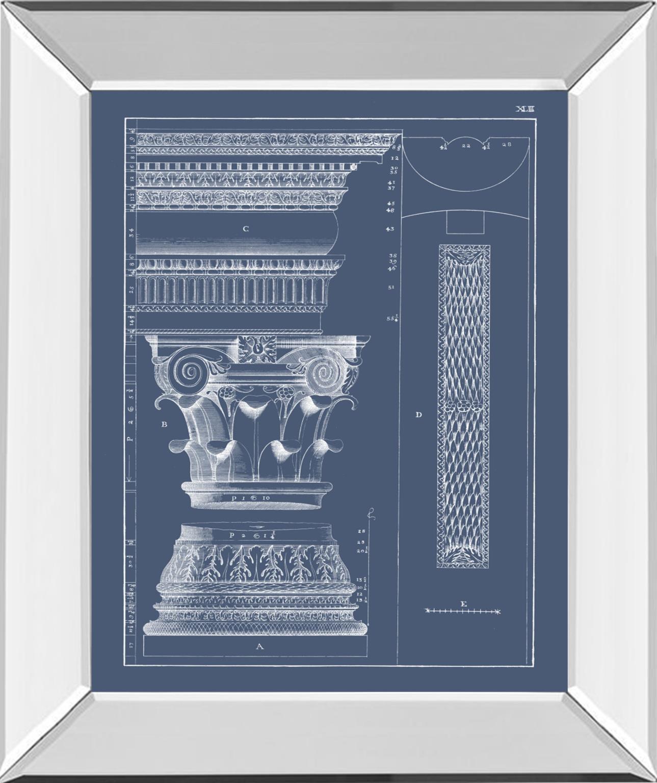 Column & Cornice Blueprint I By Vision Studio - Blue