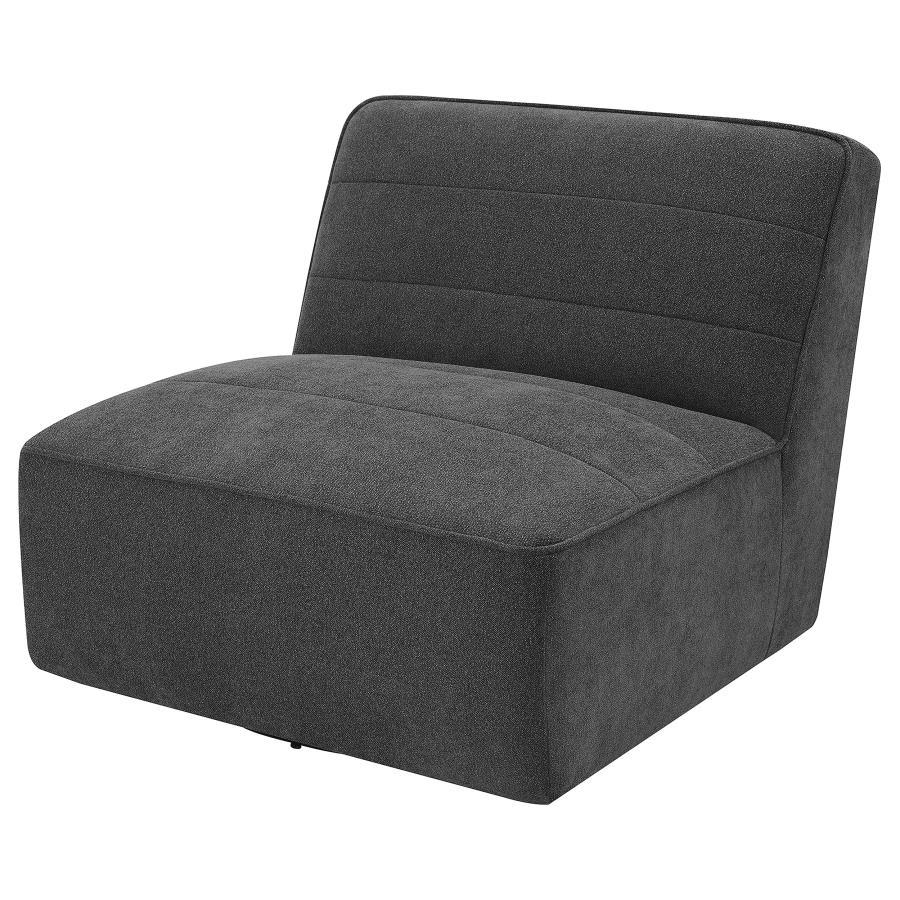 Swivel Armless Chair - Black