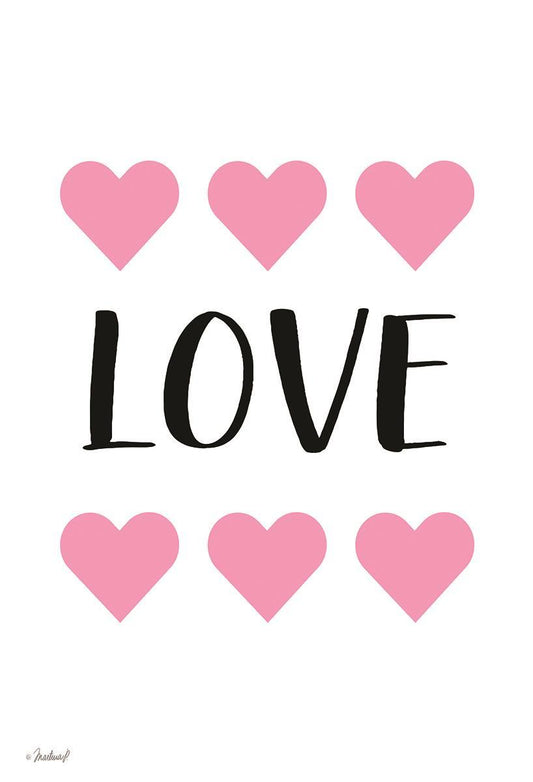 Framed - Love Hearts By Martina Pavlova