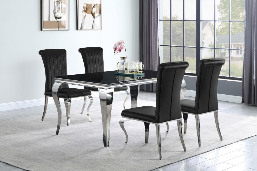 Carone - 5 Piece Set (Dining Table And 4 Side Chairs) - Black