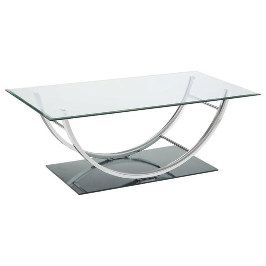 Danville - U-shaped Coffee Table - Pearl Silver