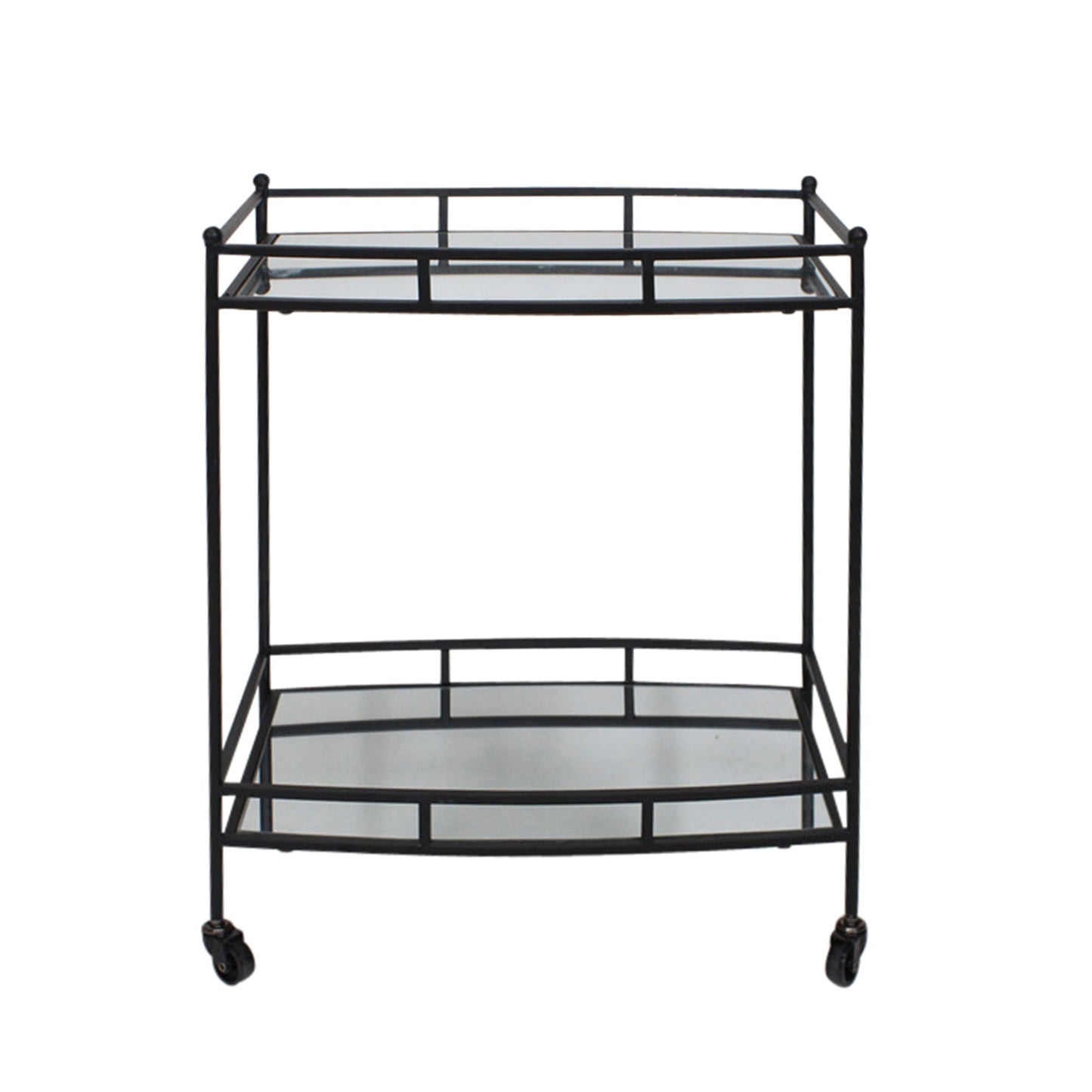 Metal 2-Tier Bar Cart 28" - Black