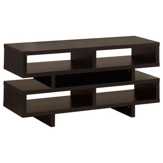 Parker - TV Console With 5 Open Compartments - Brown