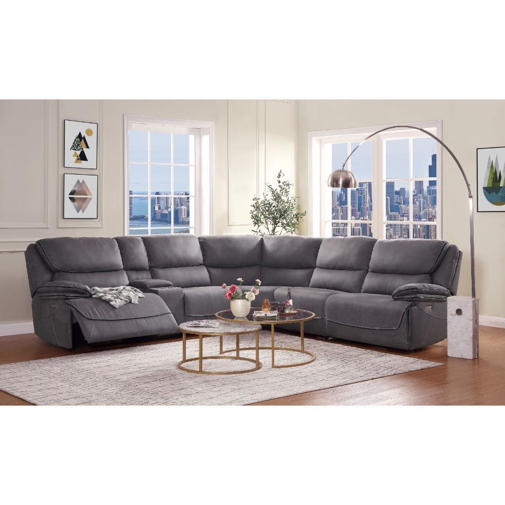 Neelix - Sectional Sofa - Seal Gray Fabric