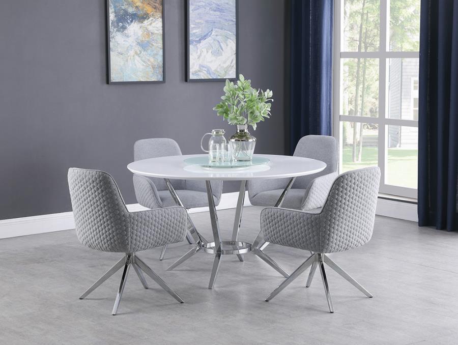 Abby - Dining Table 5 Piece Set - Light Gray