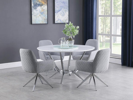 Abby - Dining Table 5 Piece Set - Light Gray